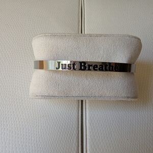 Silver 'Just Breathe' Hidden Message Bracelet